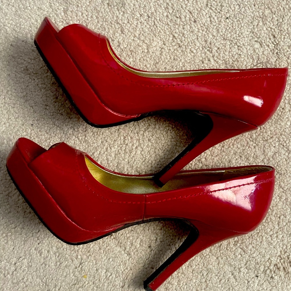 Candies peep toe red (hot) high heels
